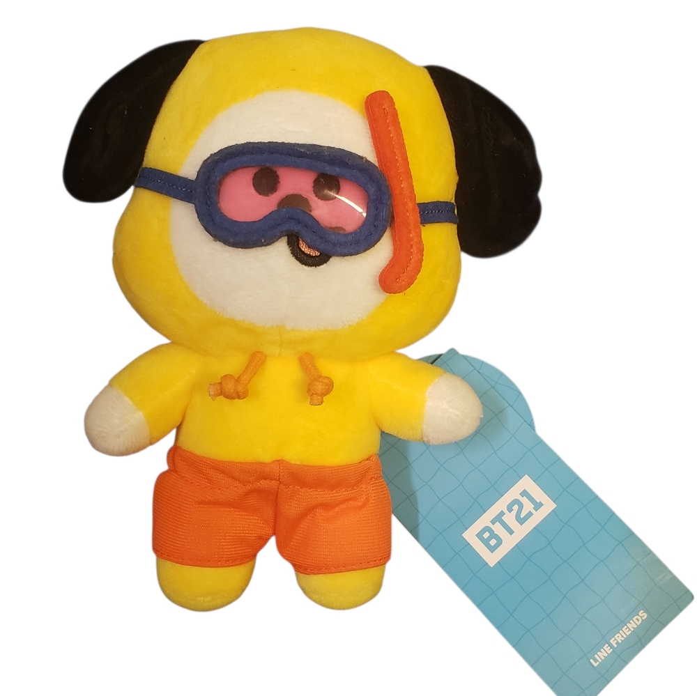 Line Friends BT21 Plush Chimmy Bon Voyage Summer Series 8" Standing BTS NWT
